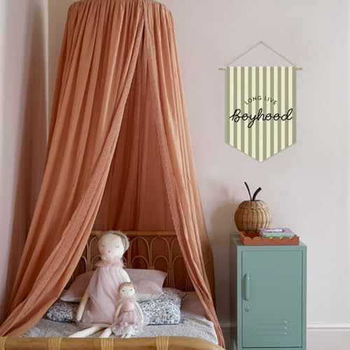 Boys Room Decor, Long Live Boyhood Boy Nursery Linen Canvas Banner - Image 7