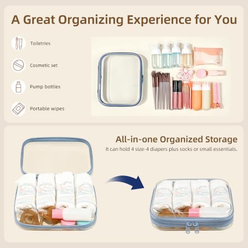 3-PCS Medium Clear Hard Shell Zipper Pouches - Image 3