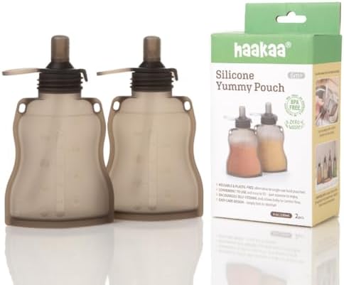 haakaa Silicone Yummy Pouch 4.5 oz – Reusable Silicone Snack & Smoothie Pouch by haakaa