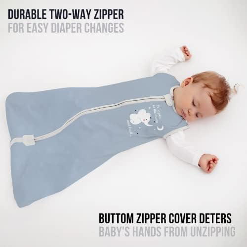 Baby Sleep Sack 1.0 TOG, Organic Cotton Baby Wearable Blanket with Two-Way Zipper, Swaddle Transition Baby Sleeping Bag, All-Season Sleep Sack for Newborn Infant Toddler Boy Girl, 18-24 Months, 1-Pack