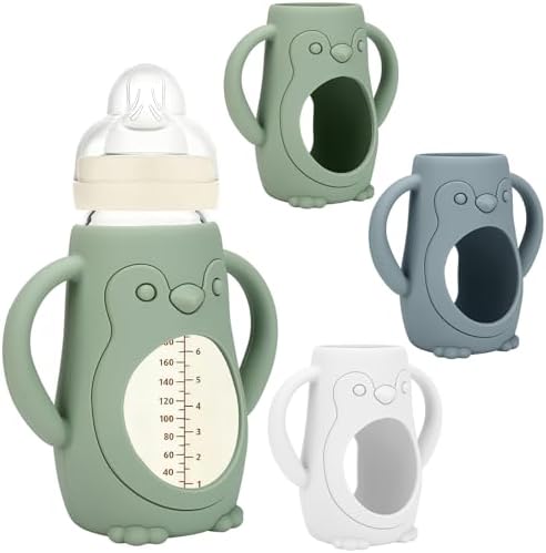 BUSOHA 3 Pack Silicone Sleeves for MAM 9oz Glass Baby Bottles by BUSOHA