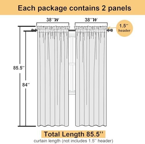 Lecloud Leia Living Room Sheer Curtains 84 Inches Long 2 Panels, Sage Green - Image 3