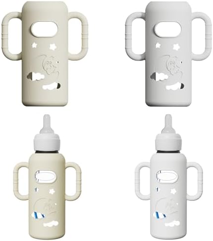 2 Pack Silicone Sleeves for Dr Brown's Glass Bottles, Drop Protection Bottle by Cathill