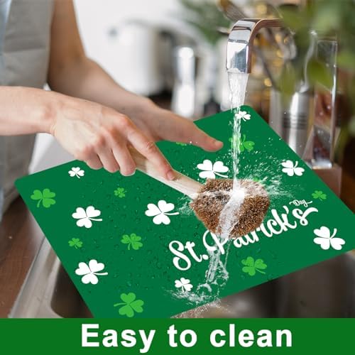 St. Patrick's DayPlacemats Set of 6 Shamrock Plastic Table Mat 17×13×0.04in - Image 4