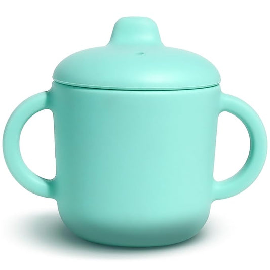 6 Months+ Sippy Cups with Handles, Small Silicone Sippy Cups Leak Proof 5oz,No Spill Sippy cups for Toddlers (Green)