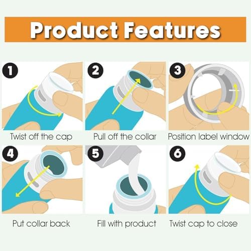Laxen 5 Pack Travel Bottles for Toiletries - Image 2