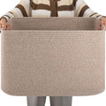 OIAHOMY 96L XXXLarge Blanket Basket Woven Cotton Rope Storage Basket Brown by MasterofSpaceOptimization