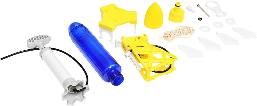 PLAYSTEM Outdoor Water Powered Rocket Physics Learning Set-with Rocket Tail, Body and Pump DIY Rocket Science Experiment Kit- Space STEM Outdoor Toys Gift for Kids,Teens, Boys & Girls