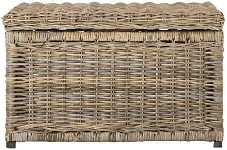 happimess Elijah 31" Wicker Storage Trunk Footlocker Chest - Image 5