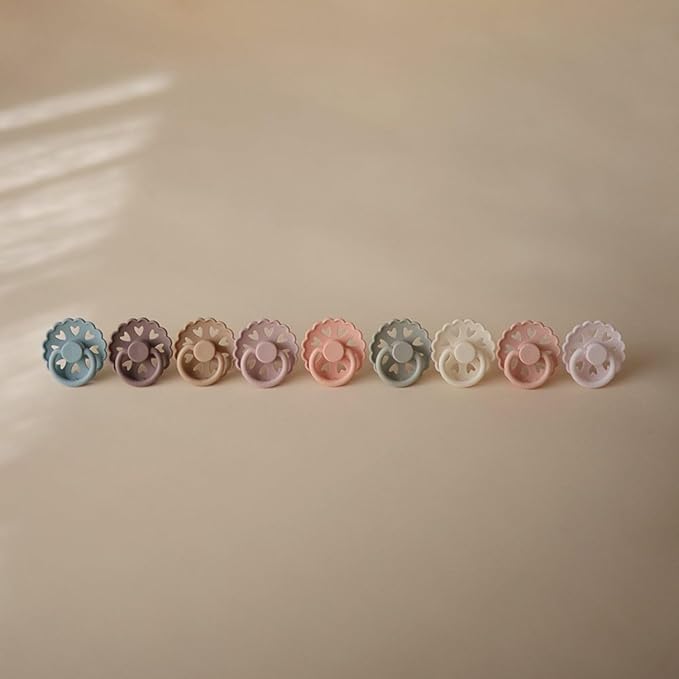 FRIGG Natural Rubber Baby Pacifier 4-Pack Sunset Bliss | Made in Denmark | BPA-Free (6-18 Months)