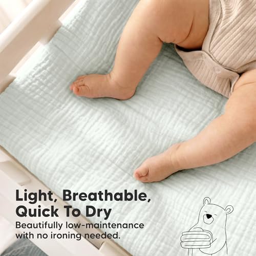 2pk Muslin Diaper Changing Pad Covers Boy, Soft Breathable - Image 6
