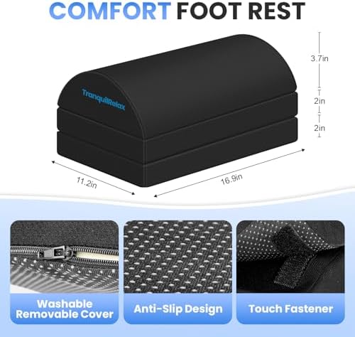 TranquilRelax Foot Rest Under Desk, 3-Height Adjustable Foot Stool - Image 3