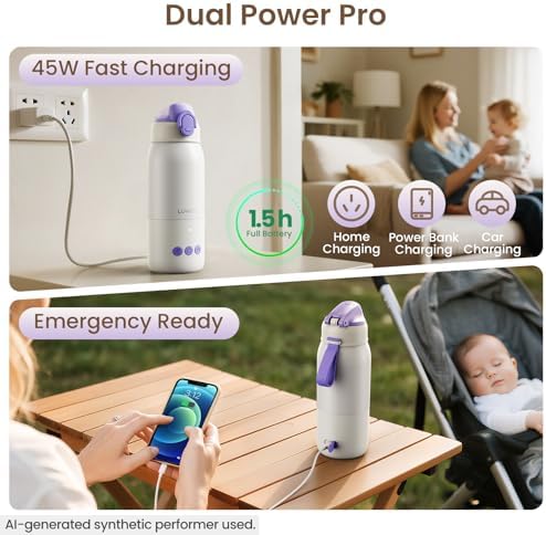 12oz Portable Breast Milk Warmer, 6-Level Preset Timer, 3-Min Fast Heating - Image 3