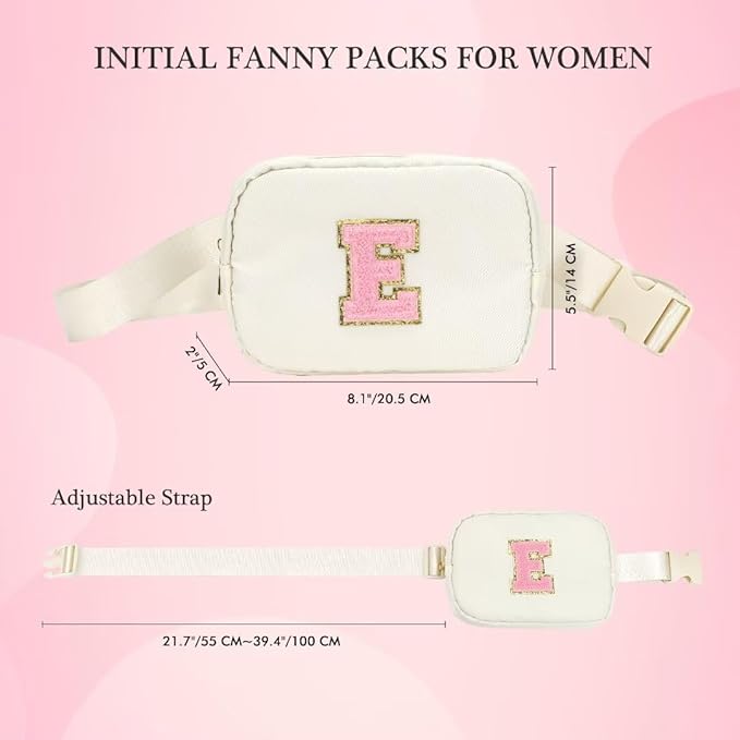 YOOLIFE Birthday Gifts for 3 4 5 6 7 8 9 10 11 12 13 Year Old Girls, Trendy Stuff Gifts for Teen Girls Kids, Initial Crossbody Bag Belt Bag for Women, Beige J