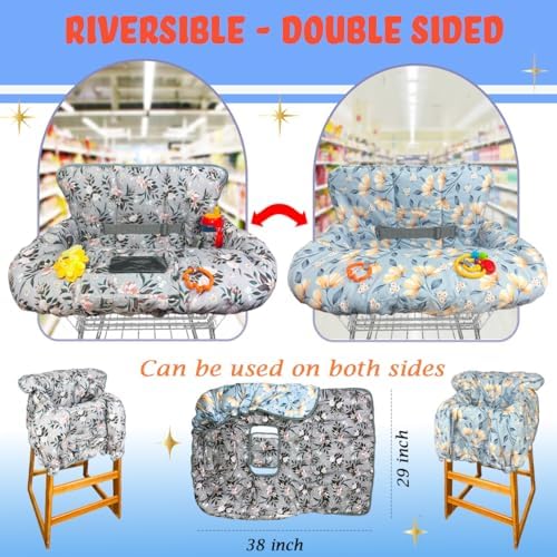 Shopping Cart Cover for Baby, Waterproof Grocery Cart & High Chair Cover - Image 2