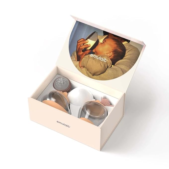 Baby Bottle Starter Kit Includes 2 Bottles 2 Nipples 2 Caps 2 Lids 2 Responsive Flow Valves, Cleaning Brush - Light - Shape 2-RFV