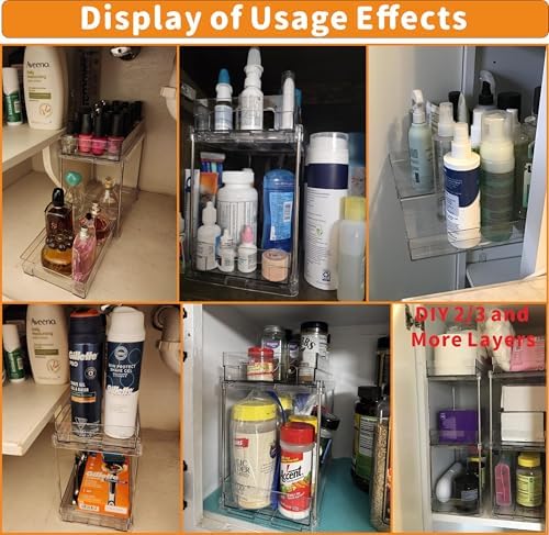 2 Set, 2 Tier Pull Out Cabinet Organizer - Image 5