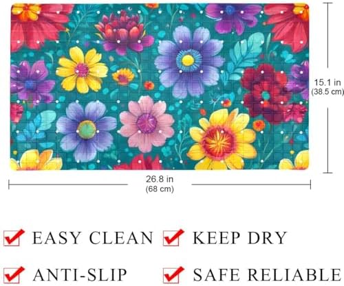 Bath Tub Shower Mat, Washable Bathtub Floor Mats, Suction Cups and Drain Holes - Image 4