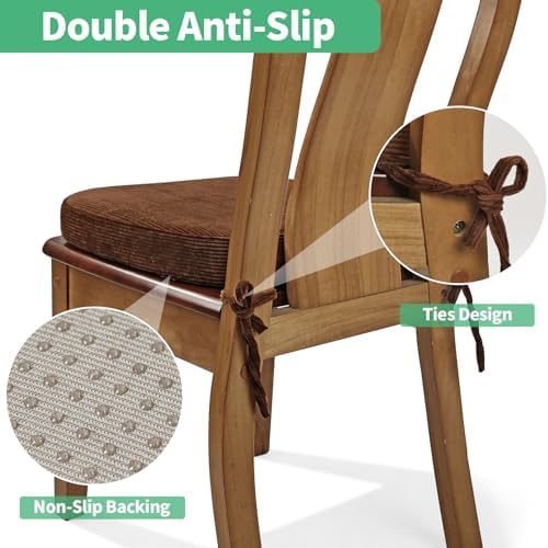 2.5" Thick Chair Cushions for Dining Chair, Corduroy Foam Kitchen Chair Pads - Image 4
