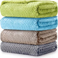 Reginary 4Pcs 30x40 Baby Blanket Fuzzy, Light Blue, Dark Gray by Reginary