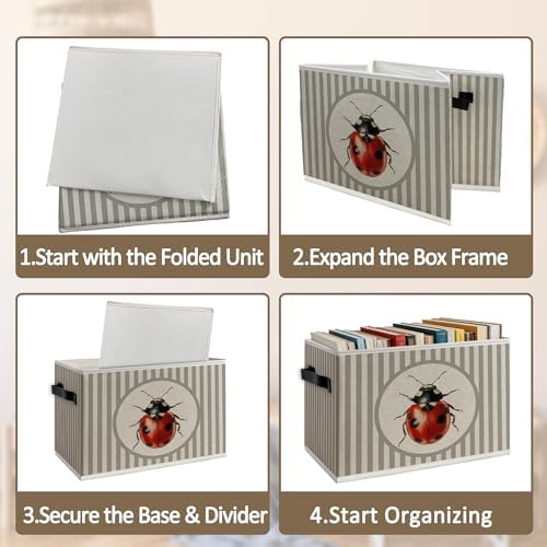 Kids Nursery Ladybug Foldable Storage Bins Box - Image 5