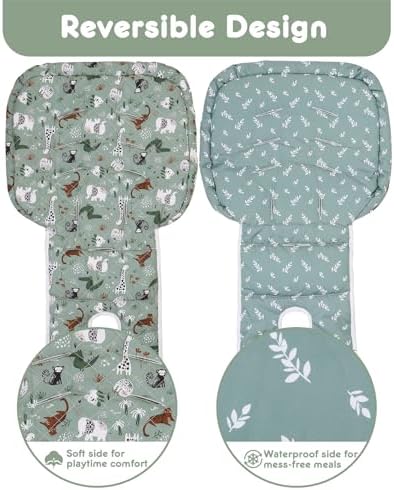Baby High Chair Cover Replacement, Reversible & Waterproof High Chair Cushion - Image 6