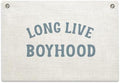 Long Live Boyhood Banner – Boy Room Decor Linen Banner Hanging Flag Retro Pink by RBAFAO