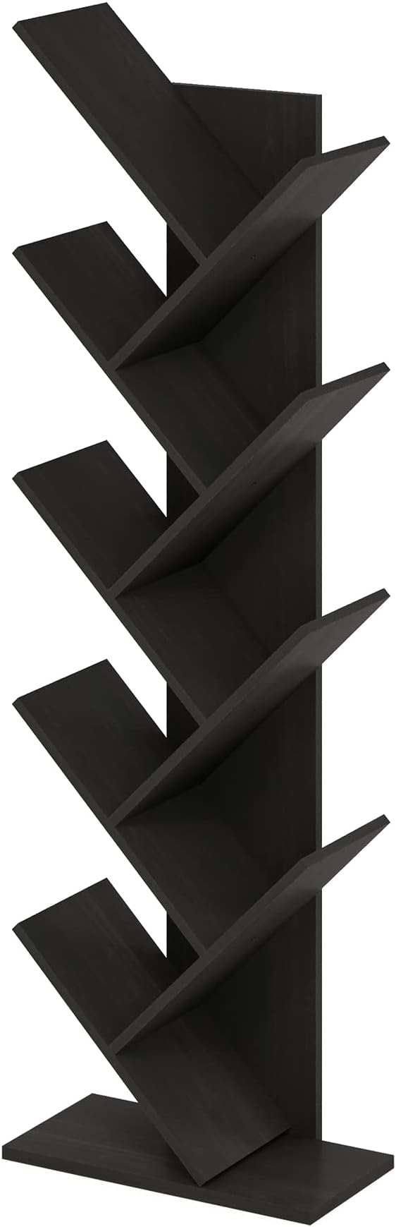 Furinno Bookshelf 9-Tier Floor Standing Tree Bookcase, Espresso
