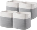 UBBCARE Set of 4 Storage Basket-13 X 13 X 13 in, Cotton Rope Basket by UBBCARE