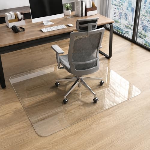 40 x 48 Inch Glass Chair Mat, 1/5 Inch Thick Tempered Glass Office Chair Mat by Tcyzest