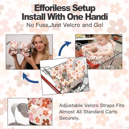 Shopping Cart Cover for Baby, High Chair Cover-Floral - Image 3
