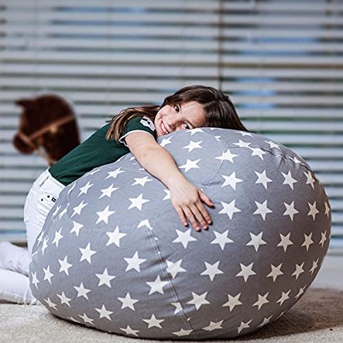 WEKAPO Stuffed Animal Storage Bean Bag Chair Cover - Image 4