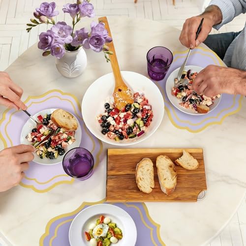 Stuffygreen 100 Pcs Purple Paper Placemats 13.4 x 12 Inch Disposable Scalloped - Image 5