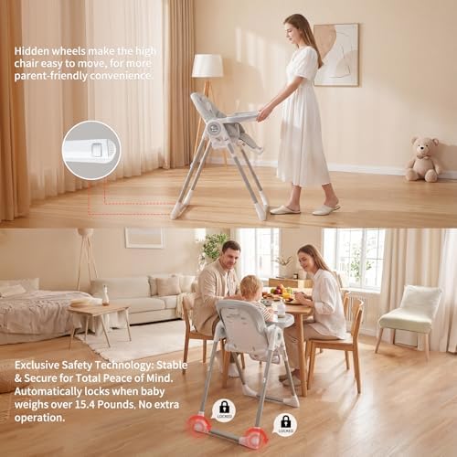 Babilous Baby High Chair, 4-in-1 Foldable - Image 6
