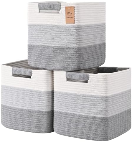 12 Inch Storage Cubes, 3 Pack Cube Storage Bins by Degeyoyo