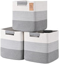 12 Inch Storage Cubes, 3 Pack Cube Storage Bins by Degeyoyo