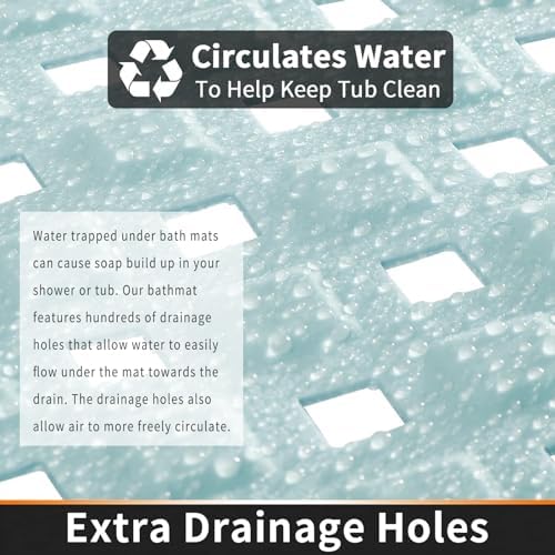 Yimobra Non Slip Bath Mat, Super Strong Suction Cups, 34.5"X15.5"Long Tub Mat - Image 2