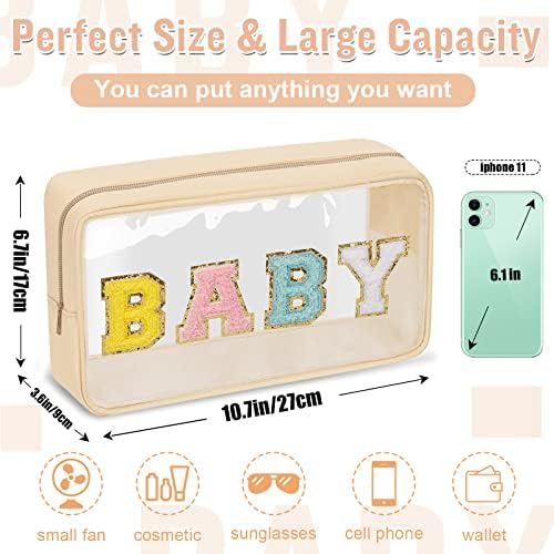 Chenille Letter Clear Makeup Bag - Image 2