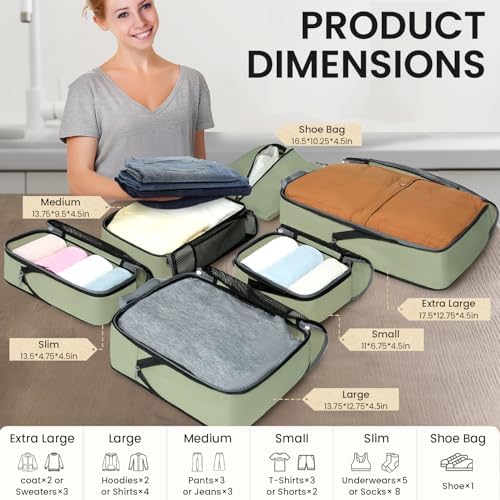 BAGAIL 4 Set/6 Set/8 Set Compression Packing Cubes Travel Accessories - Image 2