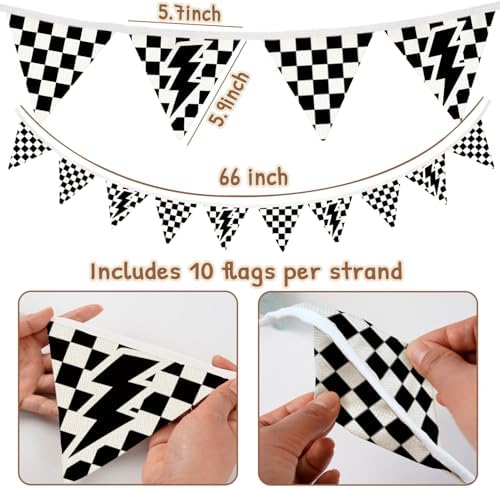 Lacama Cars Room Wall Art Decor Checkered Flag Banner - Image 3