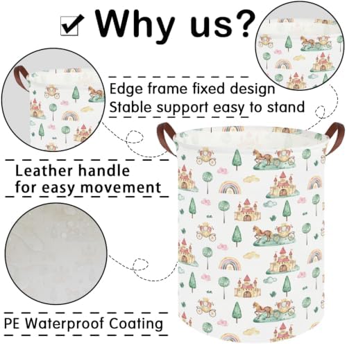 Princess Castle Laundry Basket, Waterproof folding basket - Image 7