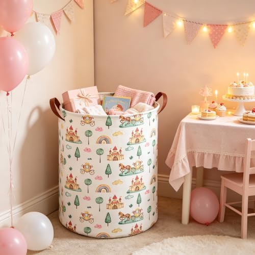 Princess Castle Laundry Basket, Waterproof folding basket - Image 2