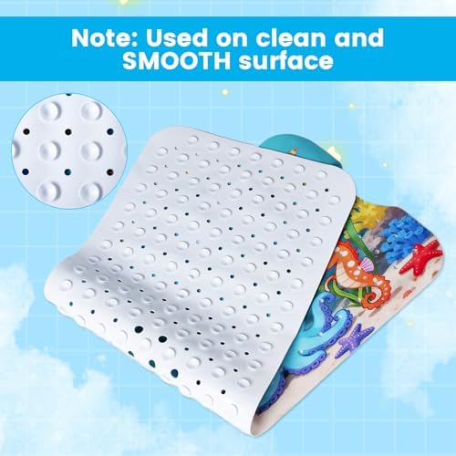 Bathtub Mat for Kids Non Slip, Bath Shower Mat, 40 * 16inch, Under the Sea - Image 5