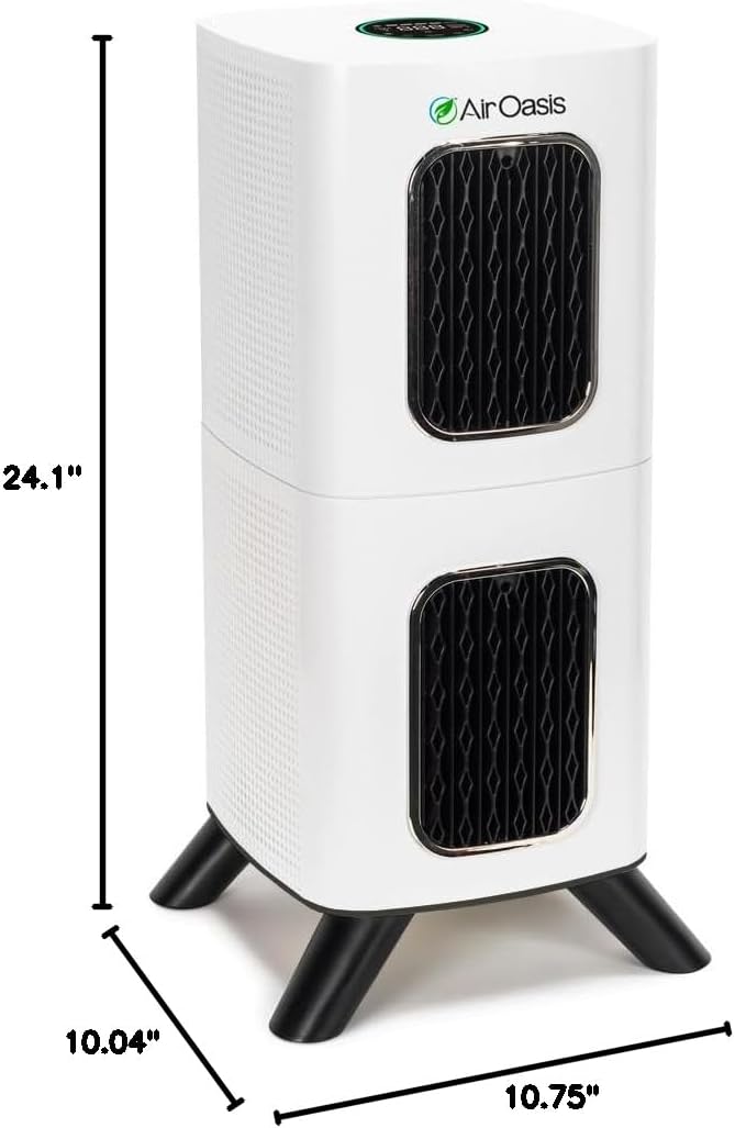 Air Oasis iAdaptAir 2.0 H13 HEPA Filter Air Purifier Reduces 99% of Viruses, Mold, Dust, Smoke, Pollen & Odors Quietest on The Market WiFi Compatible 2,650 Sq Ft of Clean Air