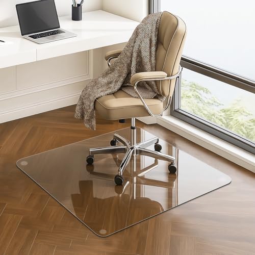 VASUHOME Premium Tempered Glass Chair Mat, 36 x 46 Inch Large Office Floor Mat by VASUHOME