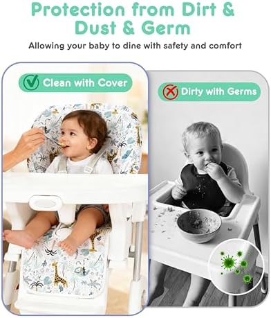 Baby High Chair Cover Replacement, Reversible & Waterproof High Chair Cushion - Image 5