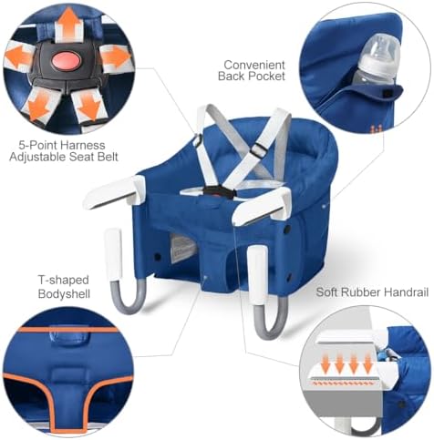 MTWML Hook On High Chair, Collapsible Portable Table Seat - Image 3
