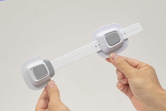 YEYA No Drill Anti tip Furniture Adjustable Straps Wall Anchors for Baby proofing with 3M Adhesive (Upgraded 2P)