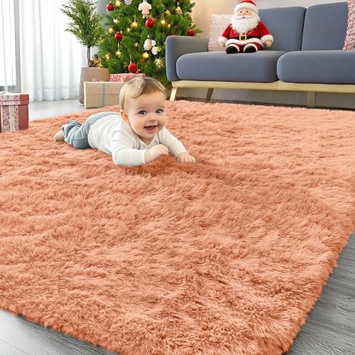 OLANLY Area Rugs for Living Room Bedroom, Machine Washable 4x5.9 ft Soft Fluffy by OLANLY