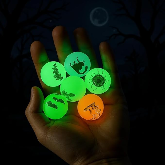 Halloween Decorations, Glow in The Dark Balls, 72 Packs , Party Favors and Goodie Bag Fillers